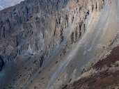 The landslide area on the side trek to Tilicho Base Camp