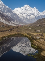 The reflection of Annapurna South - 7,219m